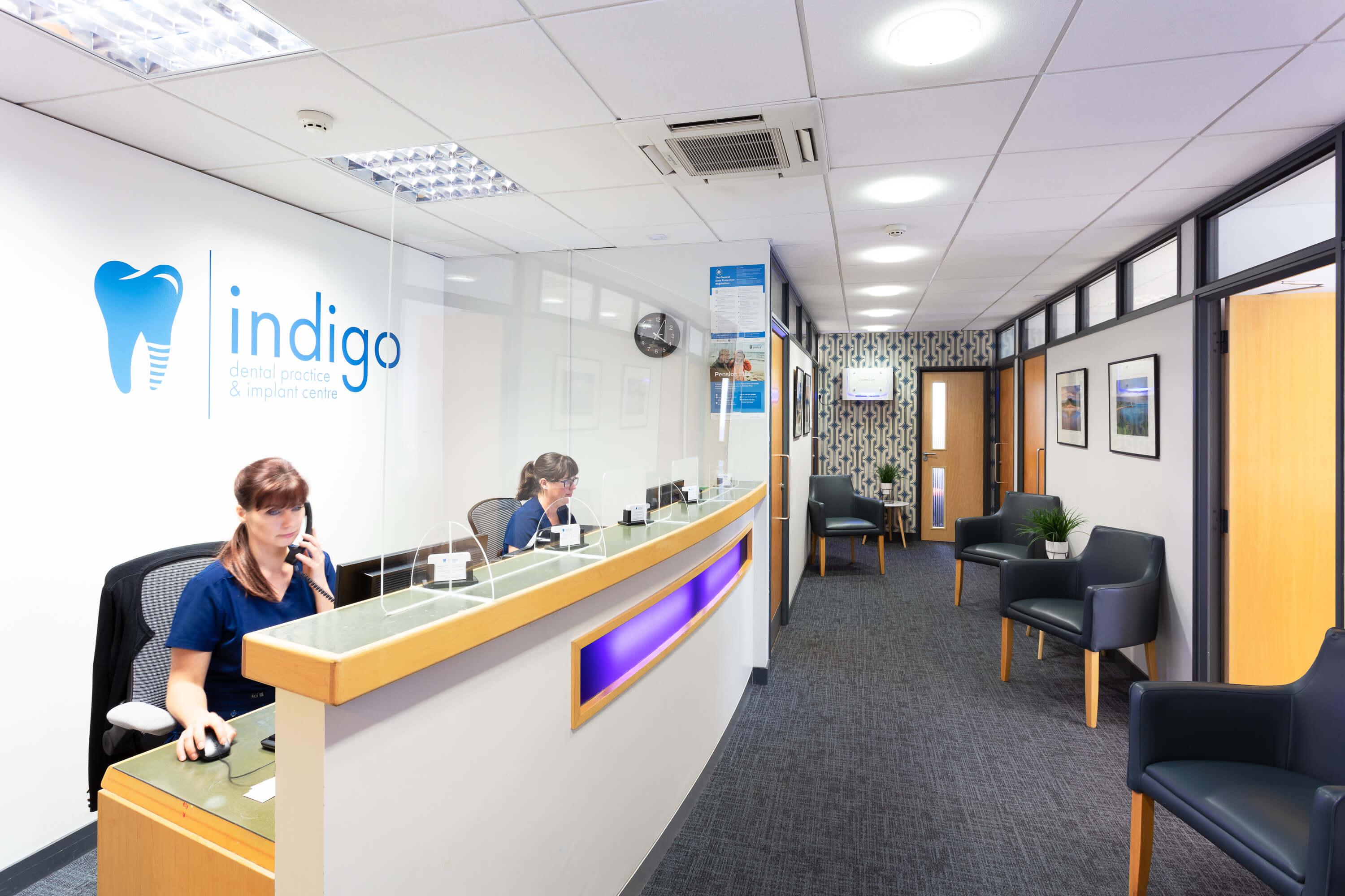 Reception at Indigo Dental in Jersey
